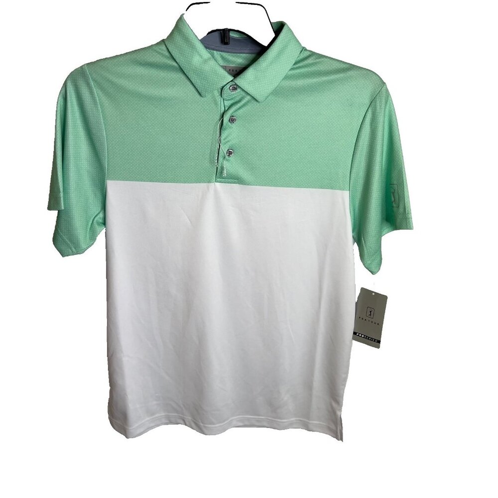 Pga Tour $62 Men's Airflux Colorblock Short-Sleeve Golf Polo Shirt Size S - Picture 1 of 9